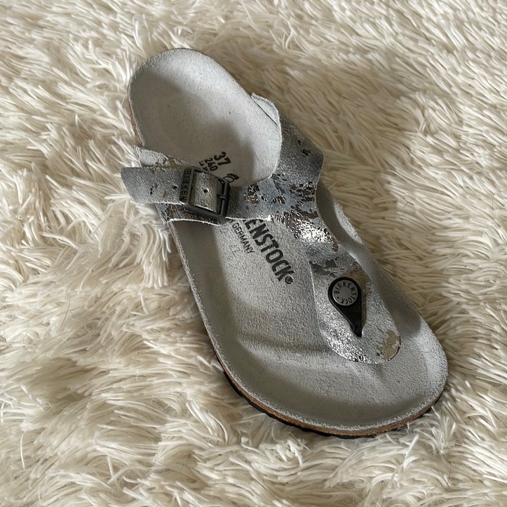Birkenstock Metallic Suede Leather Gizeh Sandals